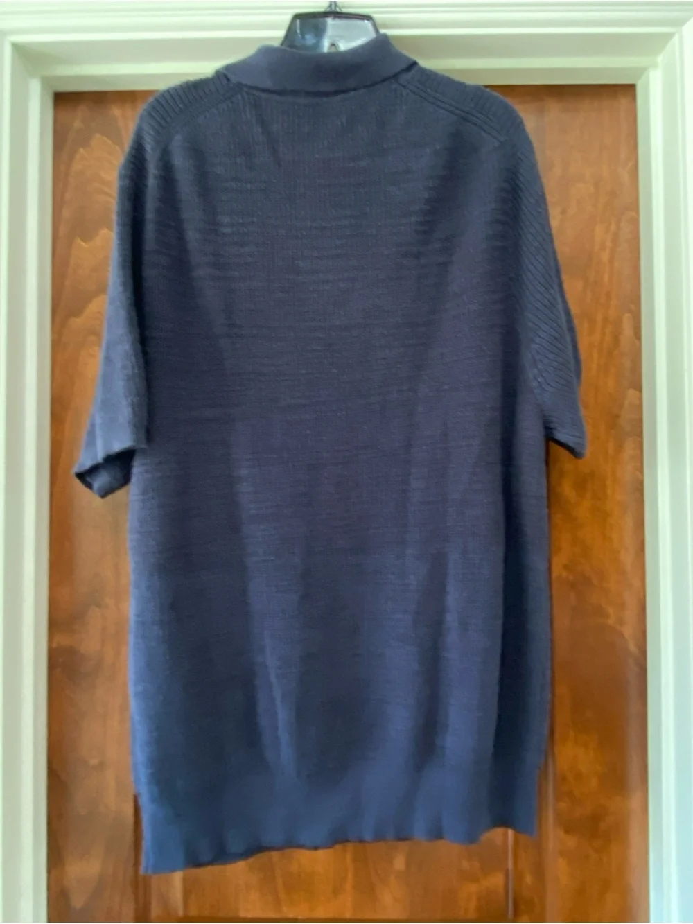 J. Crew Short-sleeve linen-cotton blend johnny-collar sweater-polo Sz XL CG332